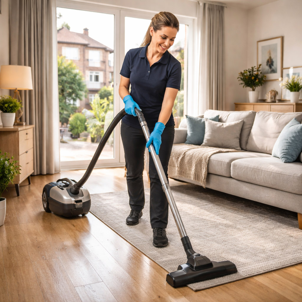 domestic cleaning services Barking cleaner cleaning modern home kitchen and living area London