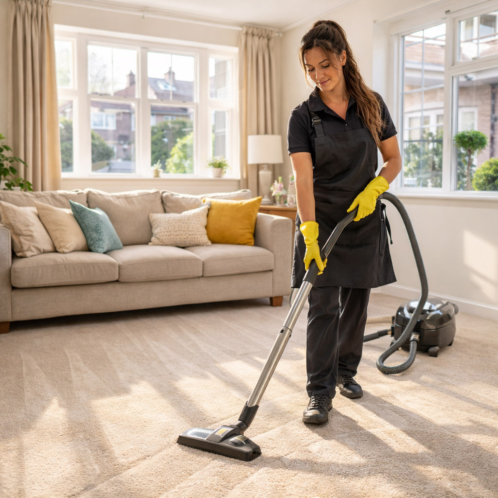 domestic cleaning services Romford cleaner cleaning modern home kitchen and living area London